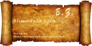 Blumenfeld Zita névjegykártya